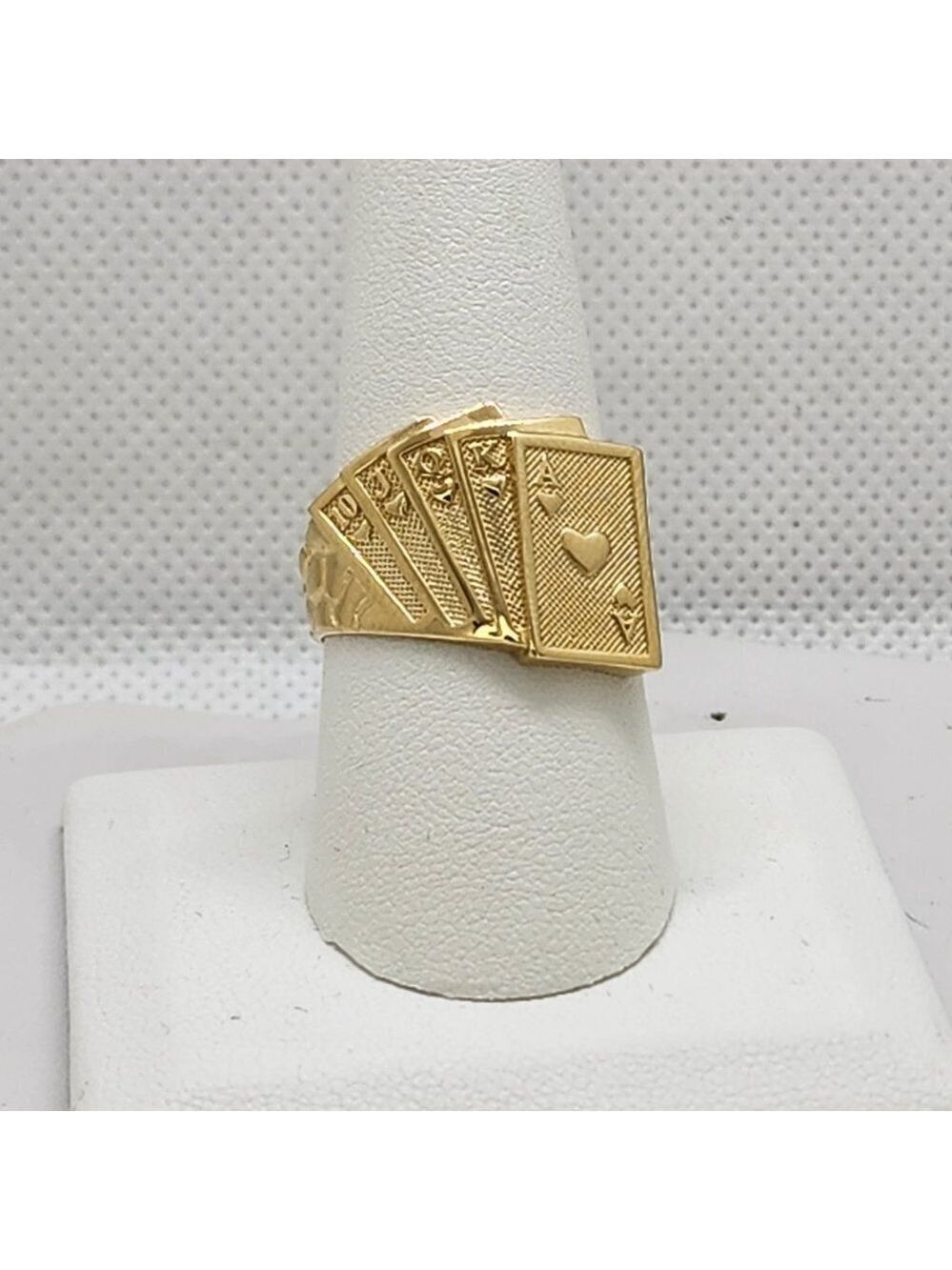 Brand New Sterling Silver 925 Royal Flush Poker Nugget Ring - Picture 2 of 5